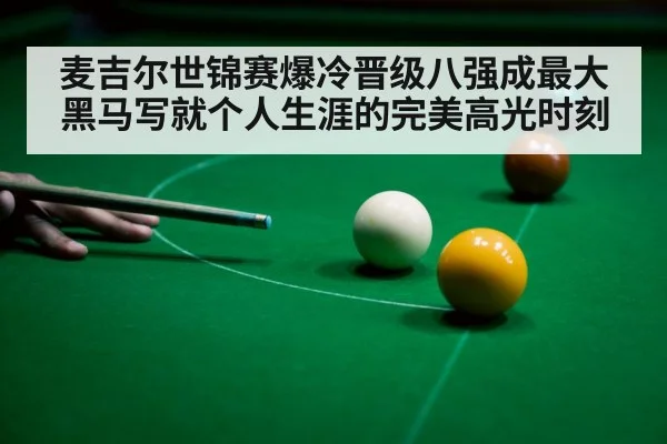 麦吉尔世锦赛爆冷晋级八强成最大黑马写就个人生涯的完美高光时刻